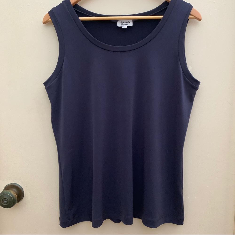 Naturally Petite: Large Simple Black Tank Top